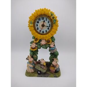 Vintage‎ Cow And Sunflower Clock Movement Clock Swings Works Great
